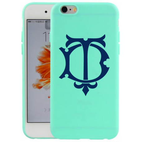 chic monogram decal on cell phone case