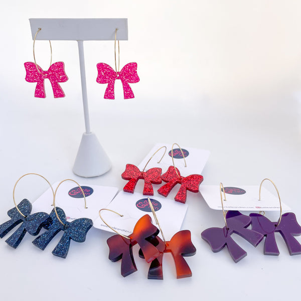Bitsy Bow Hoop Earrings