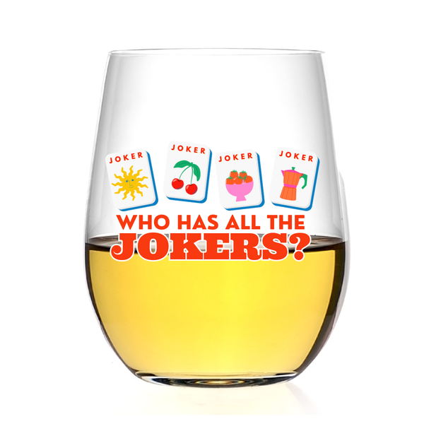 Who Has the Jokers? Mahjong Wine Glass
