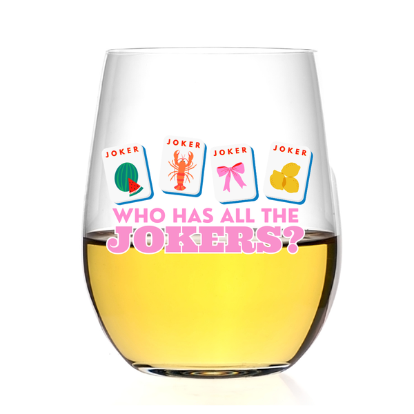 Who Has the Jokers? Mahjong Wine Glass