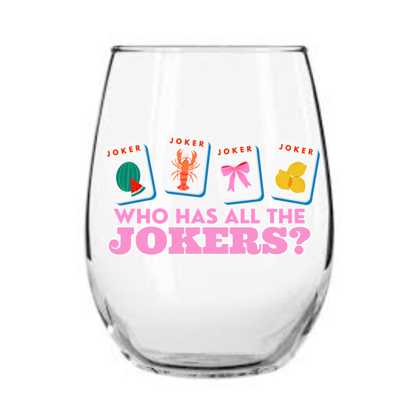 Who Has the Jokers? Mahjong Wine Glass