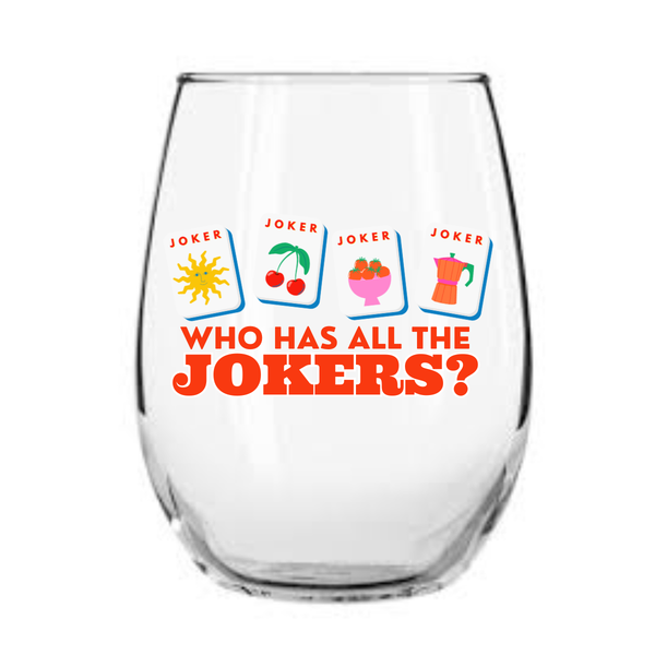 Who Has the Jokers? Mahjong Wine Glass