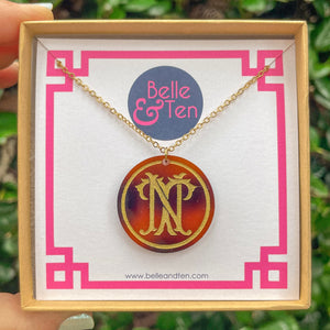 Gemma Monogrammed Acrylic Disc Necklace