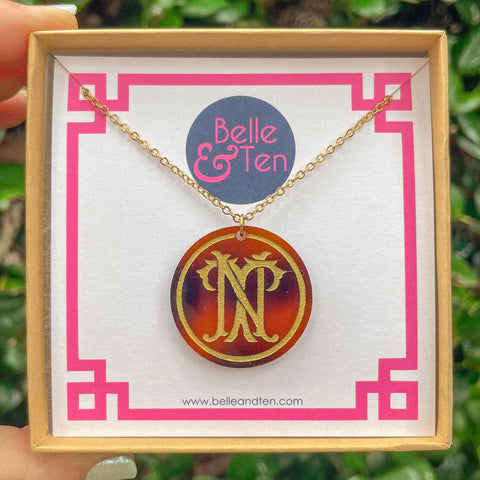 Gemma Monogrammed Acrylic Disc Necklace