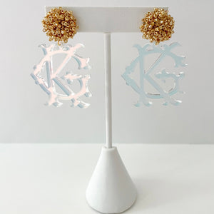 Ava Acrylic Monogram Earrings