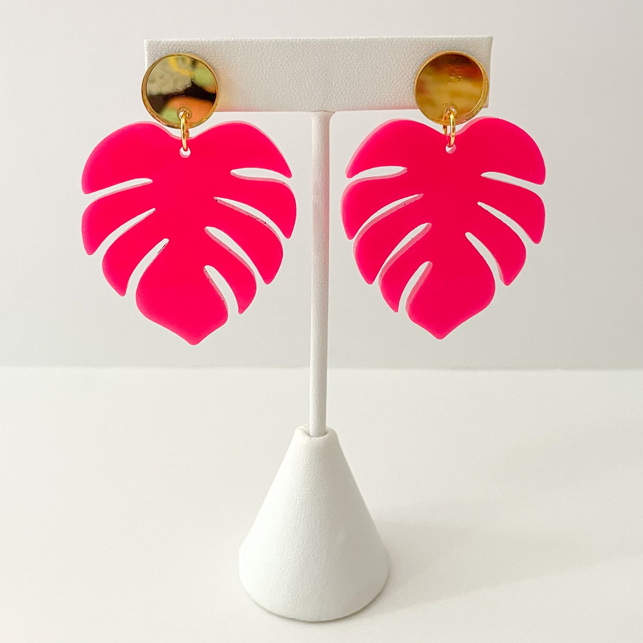 Monstera Earrings Tropical Earring Leaf Earring Palm Beach Style