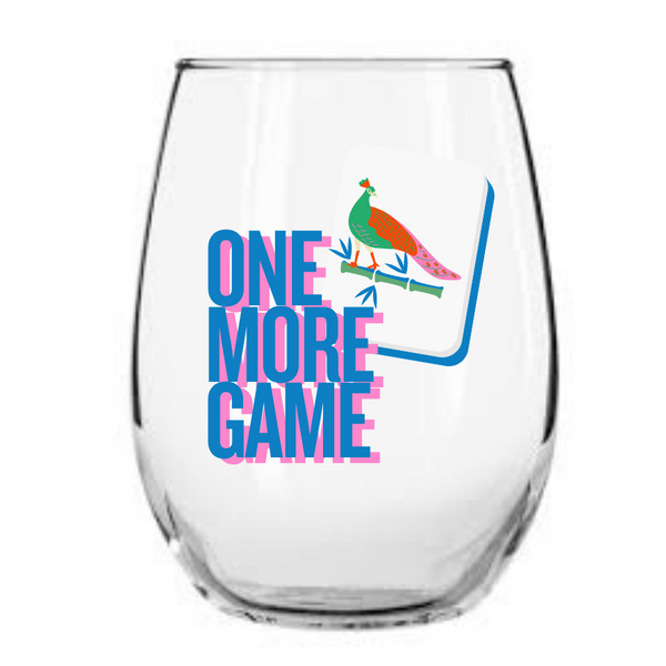 One More Game Mahjong Wine Glass