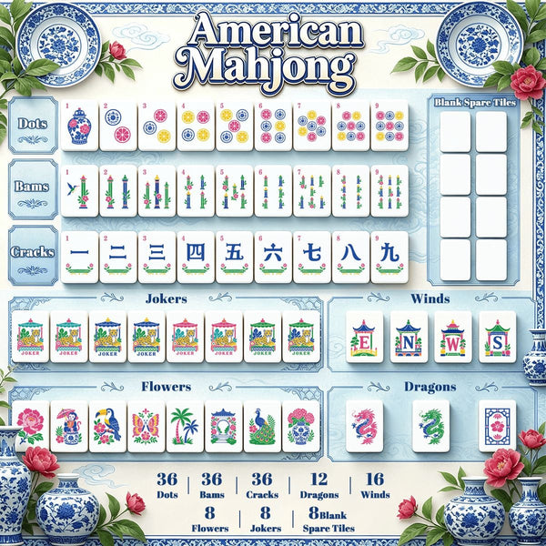 Bamboo Cheetah American Mahjong Tiles Set