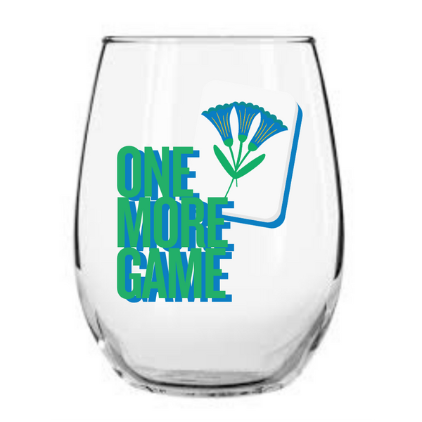 One More Game Mahjong Wine Glass