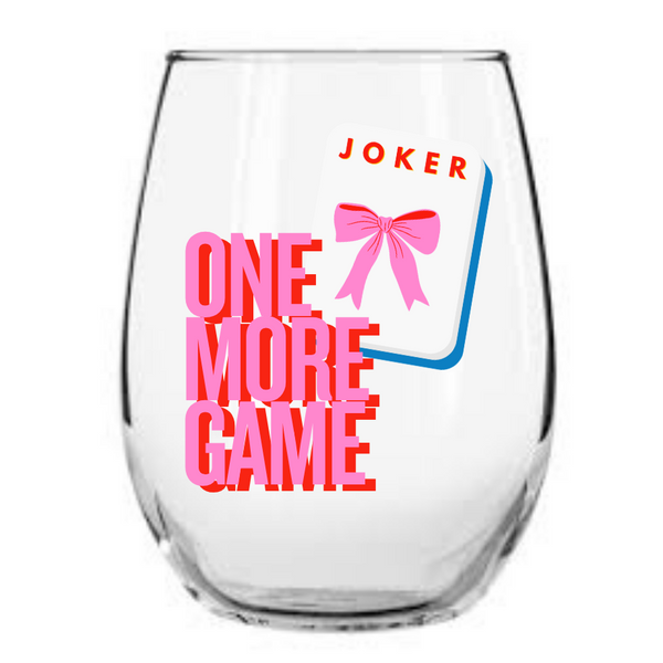 One More Game Mahjong Wine Glass