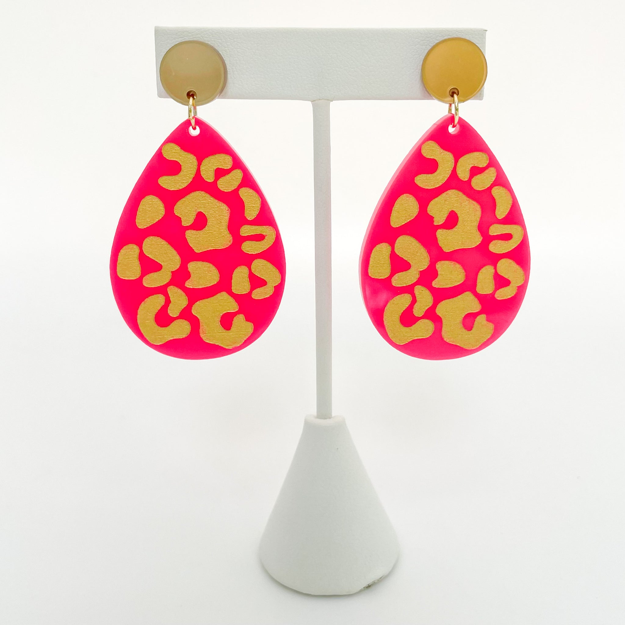 Big Cat Hand Painted Earrings