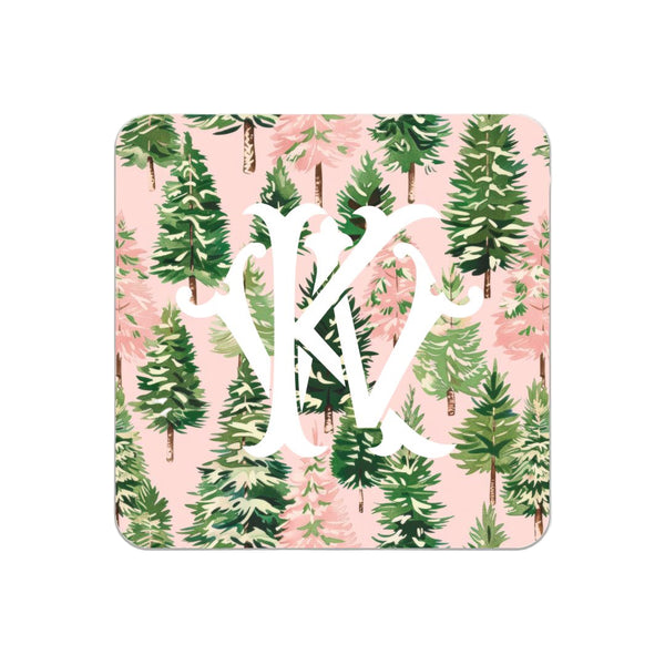 Pink Pines Cork Back Coasters