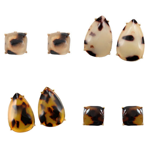 Resin Tortoiseshell Studs