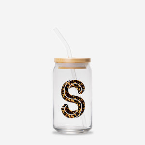 Tortoiseshell Initial Glass Can