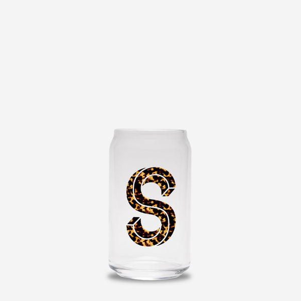 Tortoiseshell Initial Glass Can