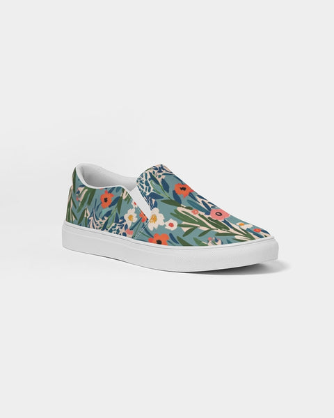 Floral patterned slip-on sneaker on a white background