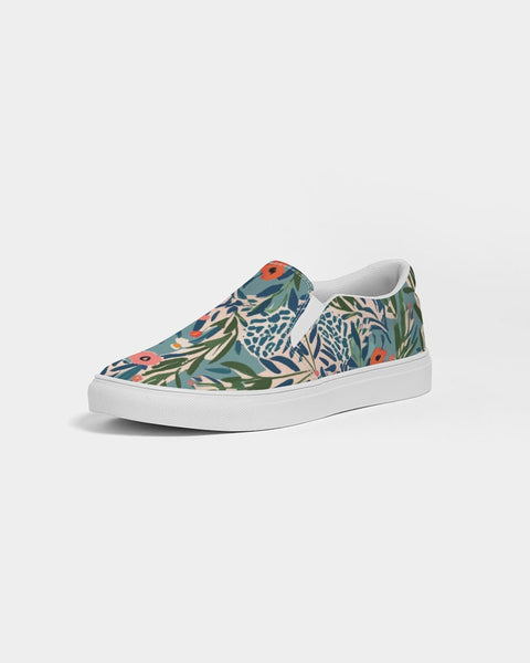 Floral-patterned slip-on sneaker on a white background
