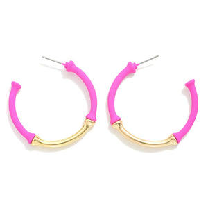 Colorful Two-Toned Hoop Earrings