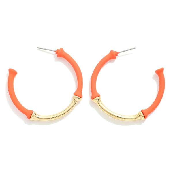 Colorful Two-Toned Hoop Earrings