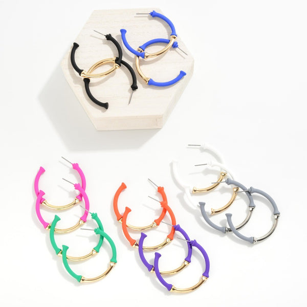Colorful Two-Toned Hoop Earrings