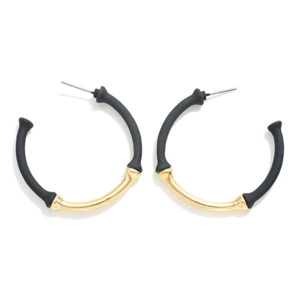Colorful Two-Toned Hoop Earrings