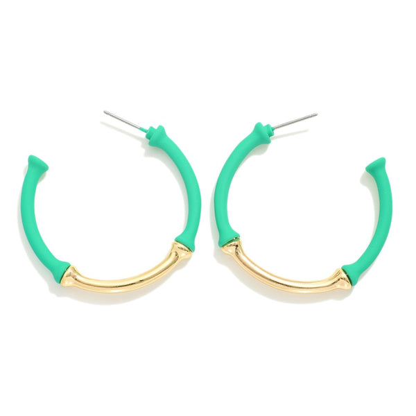 Colorful Two-Toned Hoop Earrings