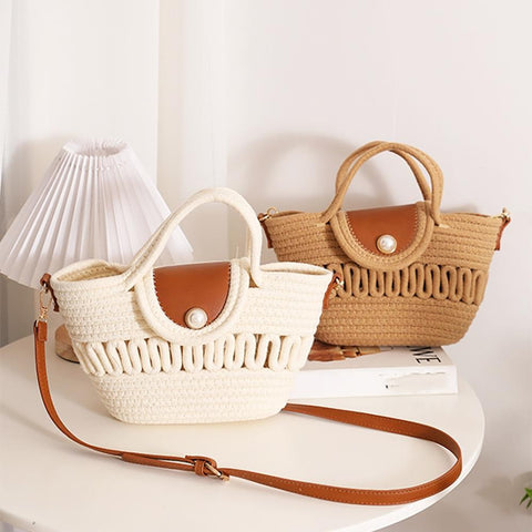 Woven Rope Crossbody Tote