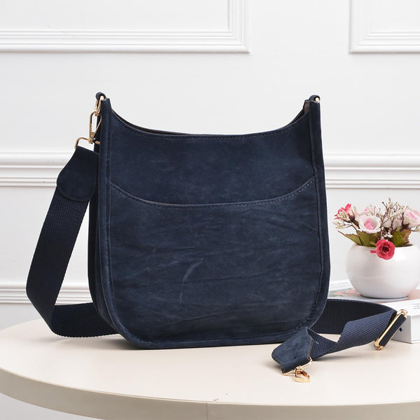 Faux Suede Crossbody Handbag