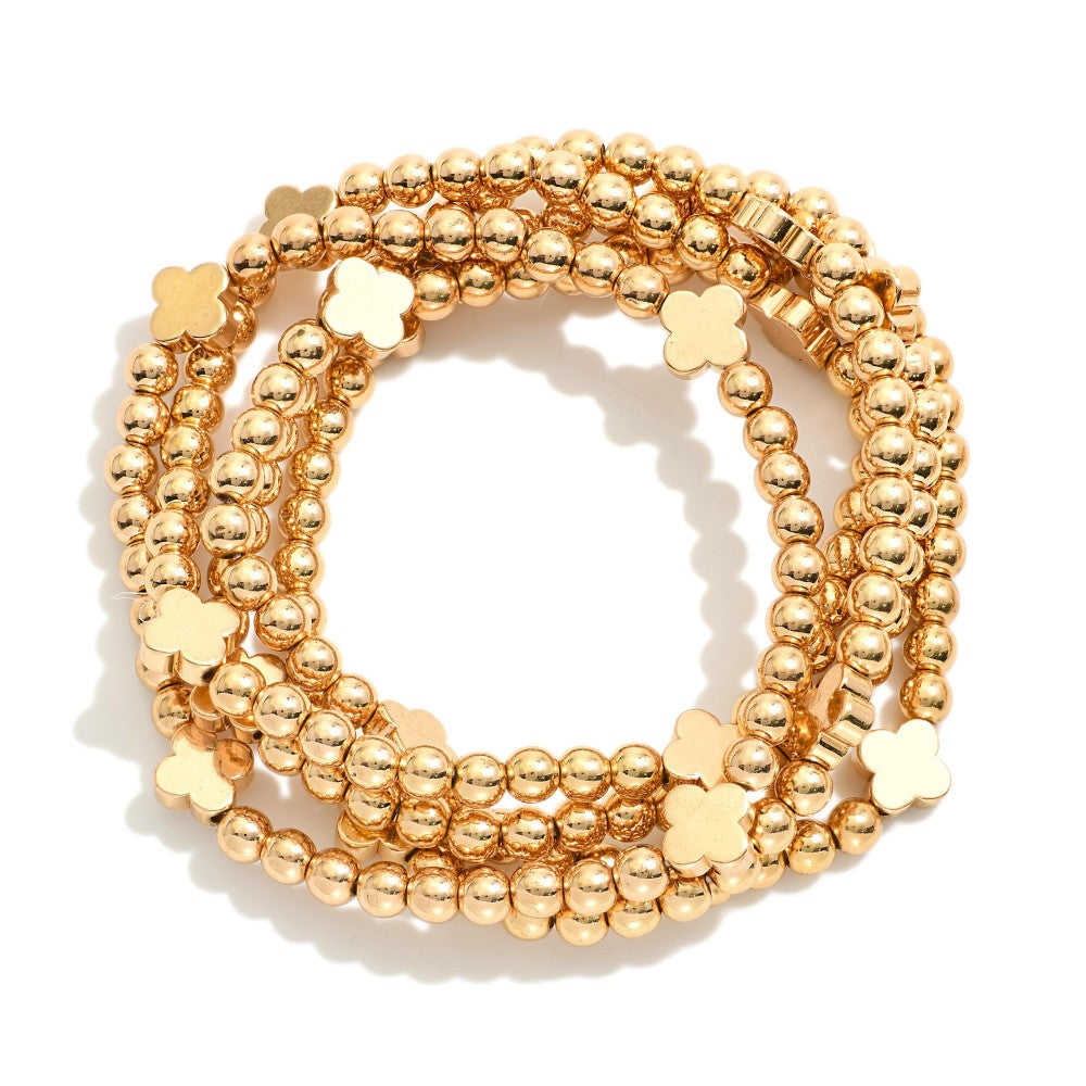 Clover Beaded Bracelet Set