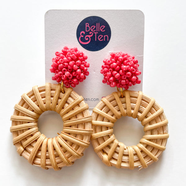 Rattan Circle Earrings