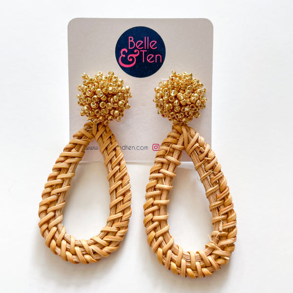 Rattan Teardrop Earrings