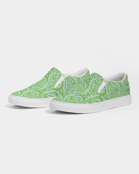 Sea Glass Ikat Women's Slip-On Canvas Shoe