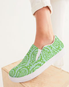 Sea Glass Ikat Women's Slip-On Canvas Shoe