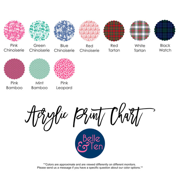acrylic monogram print chart