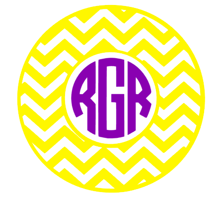 Chevron circle mongrammed decal