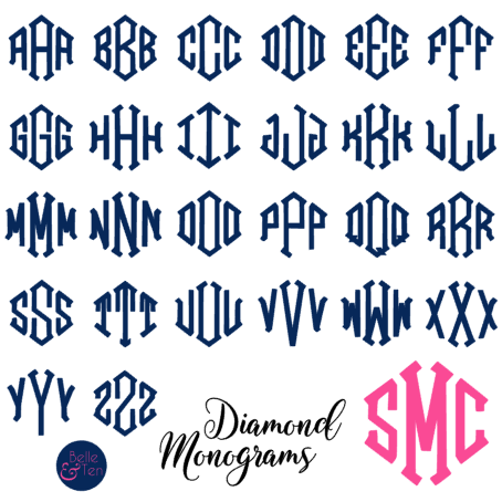 Diamond Monogram Vinyl Decal