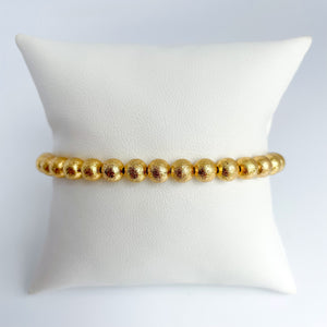 Brushed Gold Bead Bracelet