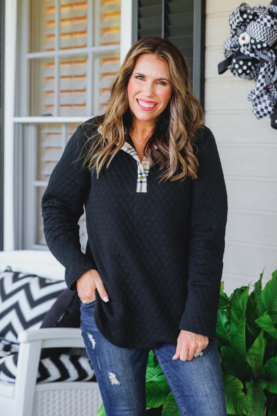 Landry Quilted Pullover
