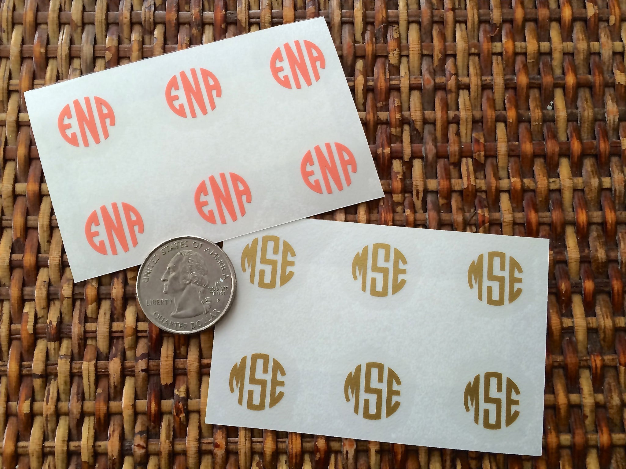 mini monogram decals
