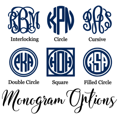 belle and ten monogram design options