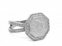 Monogrammed Octagon Ring