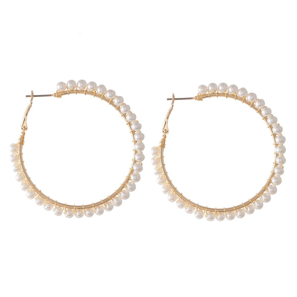 Pearl Hoop Earrings