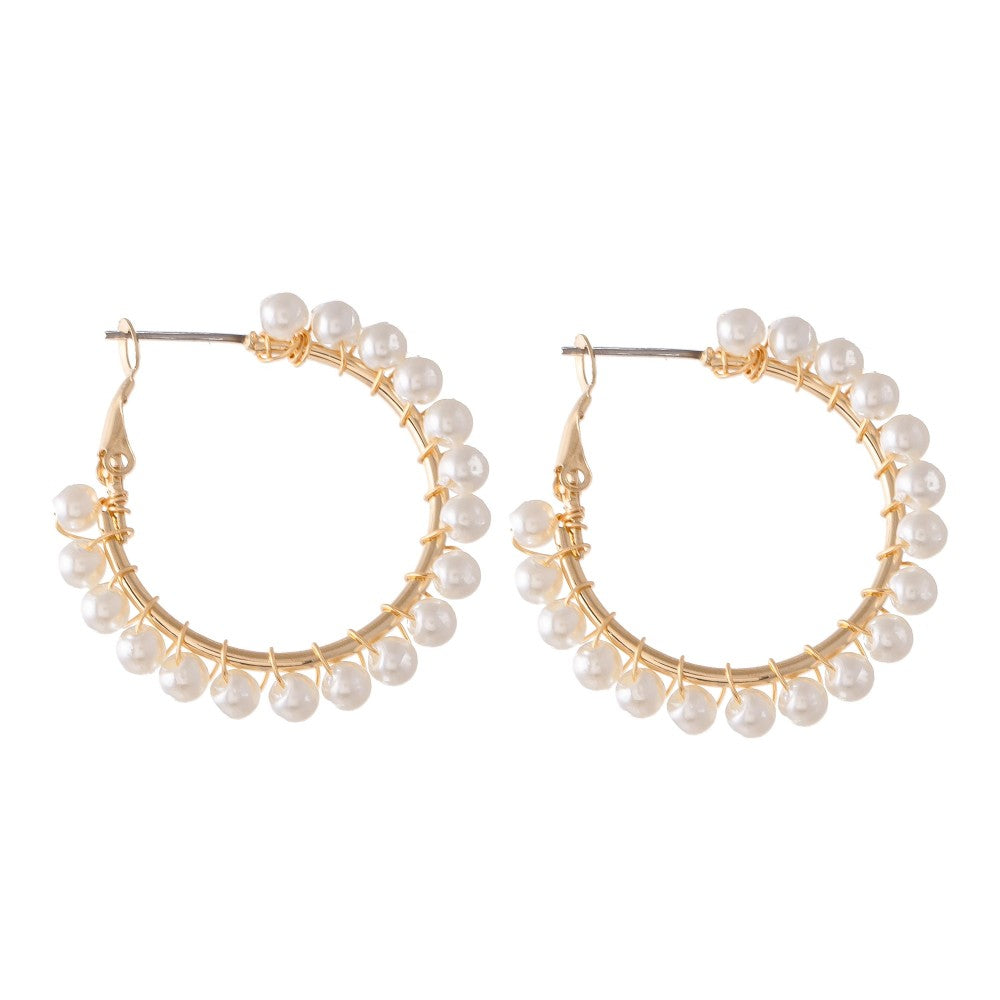 Pearl Hoop Earrings