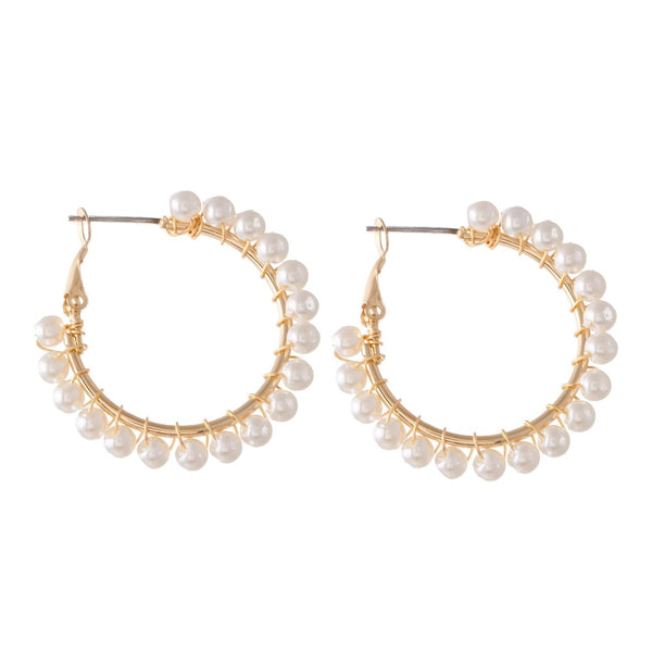 Pearl Hoop Earrings