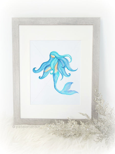 Mermaid watercolor print