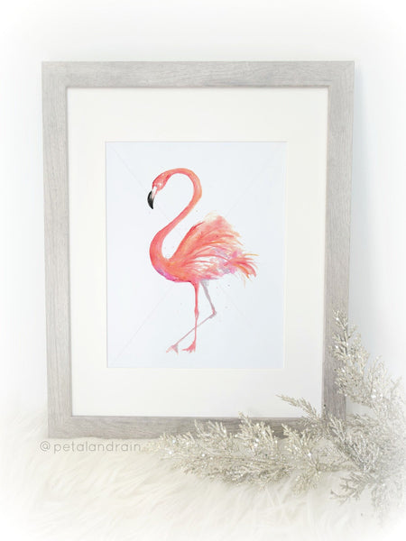 Flamingo watercolor print