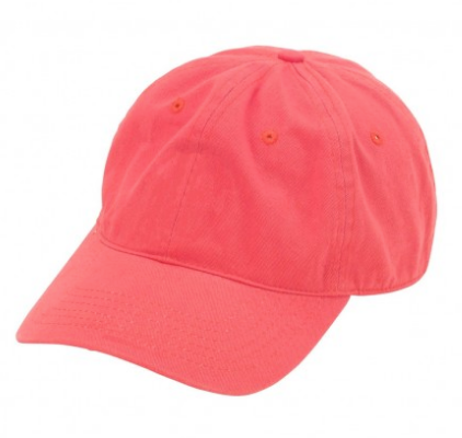 coral monogrammed baseball hat