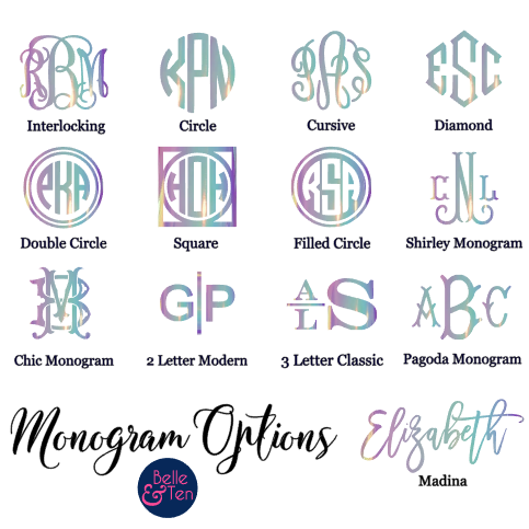 Opal Holographic Monogram Decal