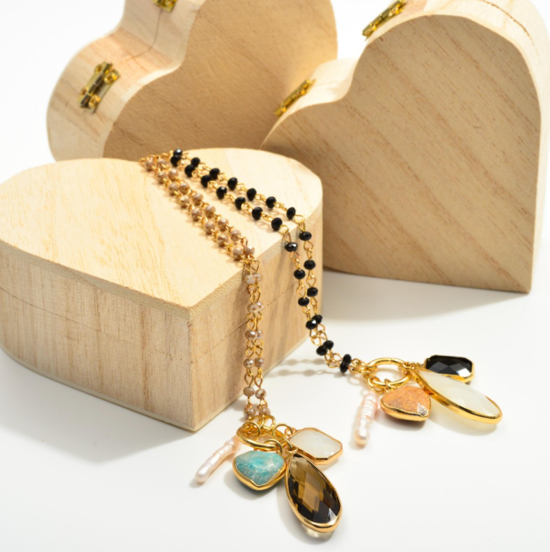 Rosa Semi-Precious Pendant Necklace