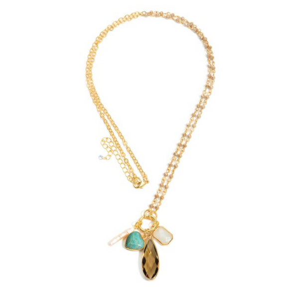 Rosa Semi-Precious Pendant Necklace